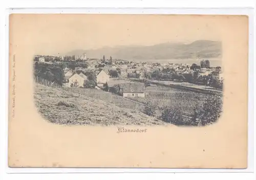 CH 8708 MÄNNEDORF ZH, Ortsansicht mit Zürichsee, ca. 1905, ungeteilte Rückseite