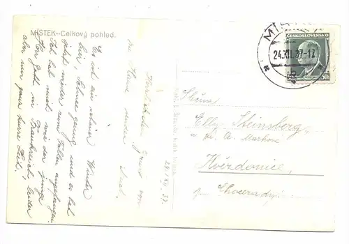 CSR 73801 FRYDEK-MISTEK / FRIEDECK-MISTEK, Strassenpartie, 1937