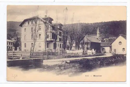 CH 2740 MOUTIER / MÜNSTER BE, Hotel de la Croix Bleue, ca. 1905, ungeteilte Rückseite