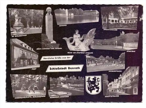 4000 DÜSSELDORF - BENRATH, Mehrbild-AK, u.a. Hauptstrasse, Minigolf, Heubestrasse...