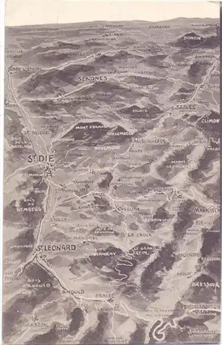 F 88100 SAINT DIE, Panorama-Karte Vogesen, 1.Weltkrieg