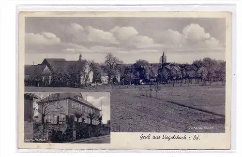6921 SIEGELSBACH / Sinsheim, Dorfansicht, Schulhaus, 1939