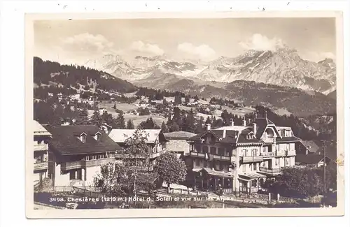 CH 1885 CHESIERES VD, Hotel du Soleil, 1923