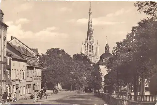 0-5700 MÜHLHAUSEN, Blick zur Marienkirche, 1957, Druckstelle