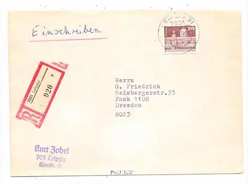 DDR - Michel 2602 w, glänzendes Papier, Einschreib-Einzelfrankatur, 29.8.86
