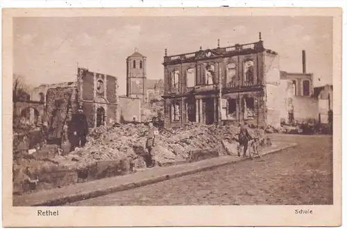 F 08300 RETHEL, Zerstörungen 1.Weltkrieg, Schule, 1918, deutsche Feldpost