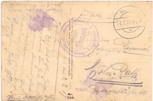 F 80700 LAUCOURT, Zerstörungen 1.Weltkrieg, 1917, deutsche Feldpost