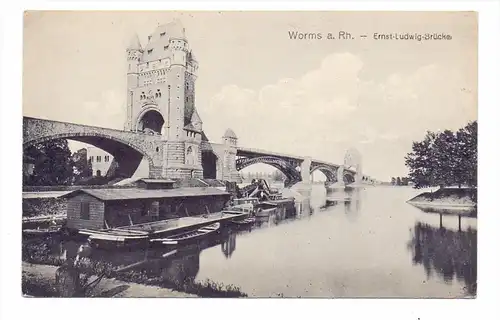 6520 WORMS, Ernst-Ludwig-Brücke, Schwimmbagger