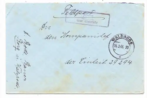 3036 BOMLITZ - BORG, Postgeschichte, Landpoststempel "Borg über Walsrode", 1943 auf Feldpostbrief