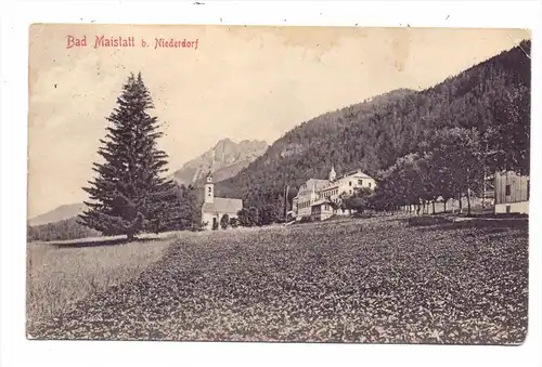 I 39039 NIEDERDORF - BAD MAISTATT, 1907, Stengel-Verlag, Eckknick