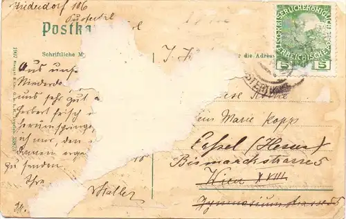 I 39039 NIEDERDORF - BAD MAISTATT, 1907, Stengel-Verlag, Eckknick