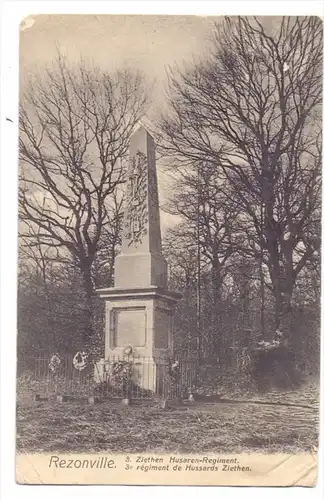 F 57130 REZONVILLE, Militär Denkmal, 1907, Bernhoeft-Lux., Eckmangel