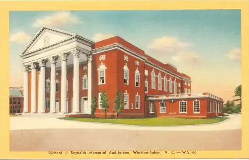 USA - NORTH CAROLINA - WINSTON SALEM, J. Reynolds Memorial Auditorium