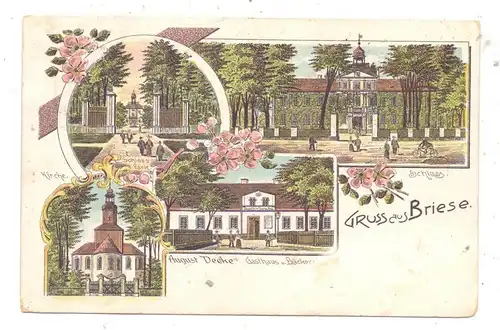 NIEDER-SCHLESIEN - BRIESE / BRZEZINKA, (Oels), Lithographie, Gasthaus, Schloss, Kirche