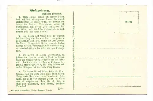 5300 BONN - BAD GODESBERG, Godesburg, Kaiserfahne, Lieder-Text "GODESBERG" von Gottfried Kentenich