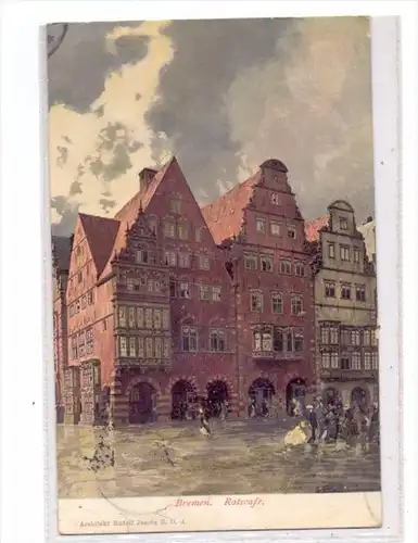 2800 BREMEN, Ratscafe, Künstler-Karte, 1909