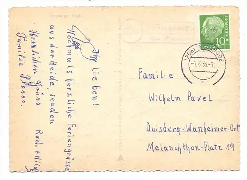 3030 WALSRODE - WESTENHOLZ, POSTGESCHICHTE, Landpoststempel 1959