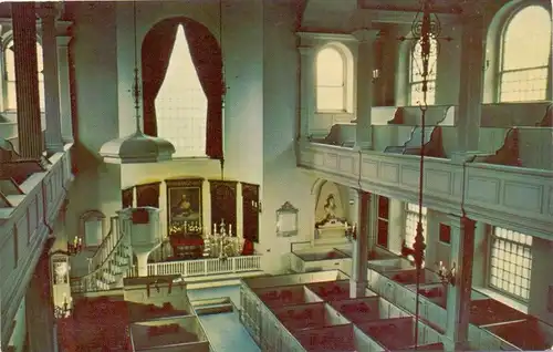 USA - MASSACHUSETTS - BOSTON, Old North Church, Interior, 1957