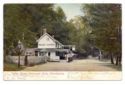 USA - PENNSYLVANIA - PHILADELPHIA, Valley Green, Fairmount Park, 1906