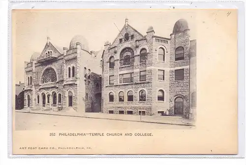 USA - PENNSYLVANIA - PHILADELPHIA, Temple Church & College, undivided back