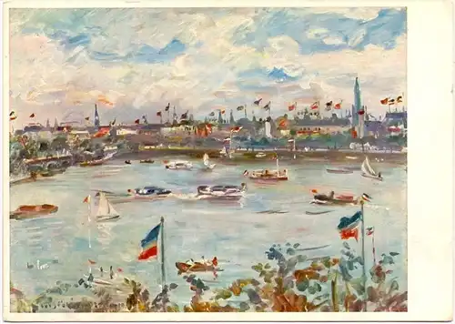 2000 HAMBURG, Kaisertag in Hamburg, Künstler-Karte Lovis Corinth