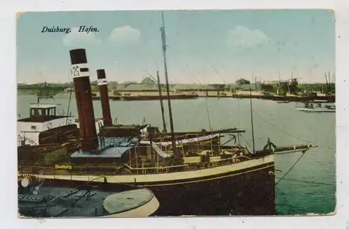 BINNENSCHIFFE - RHEIN, Frachtschiffe im Duisburger Hafen, Reederei Karl Schroers, 1925