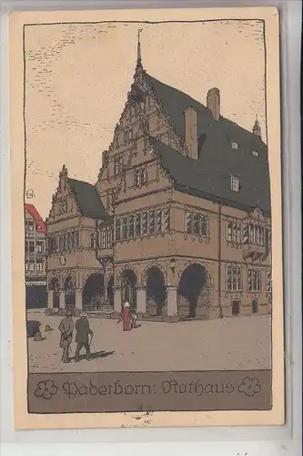 4790 PADERBORN, Rathaus, Steindruck 1914