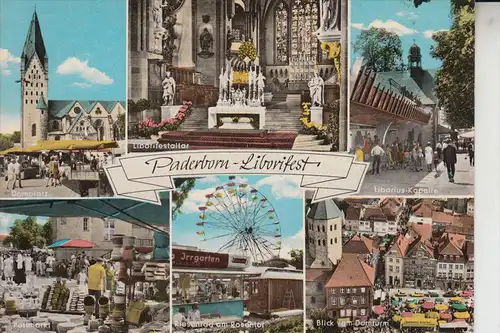 4790 PADERBORN, Liborifest, Mehrbildkarte, handcoloriert