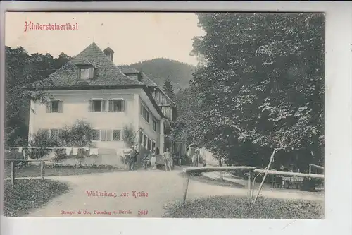8973 HINDELANG, Wirtshaus zur Krähe, Hintersteinerthal, frühe Karte - ungeteilte Rückseite