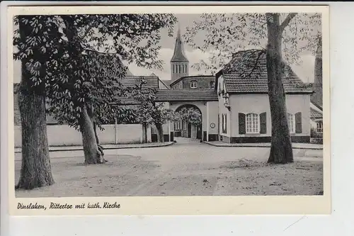 4220 DINSLAKEN, Rittertor mit kath. Kirche 1958