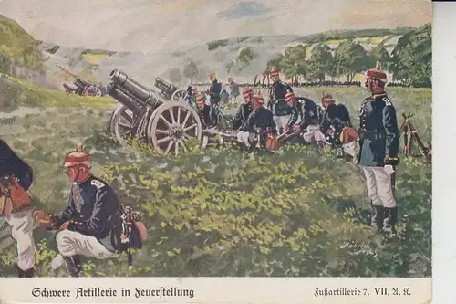 MILITÄR - Fussartillerie 7.  VII Artillerie Regiment, Schwere Artillerie in Feuerstellung