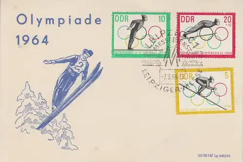 SPORT - OLYMPIA - INNSBRUCK 1964, Sonderkarte DDR