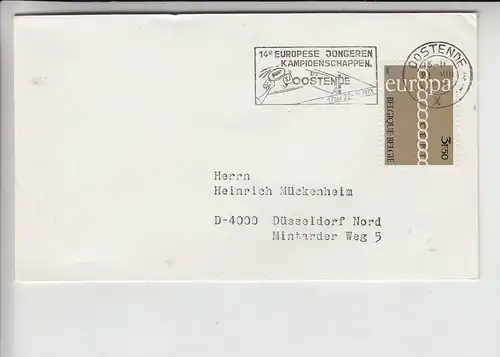 SPORT - TISCHTENNIS - Sonderstempel 14. Europäische Jugend-Mesiterschaft, 1971 Oostende