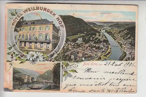 5427 BAD EMS, Hotel Weilburger Hof 1906, Knick