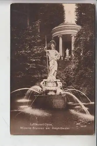 4190 KLEVE, Minerva-Brunnen am Amphitheater 1928, Stempel leicht durchgeschlagen
