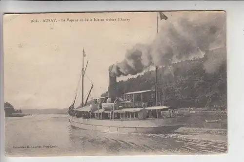 F 56400 AURAY, Le Vapeur de Belle-Isle en rieviere d'Auray 1919