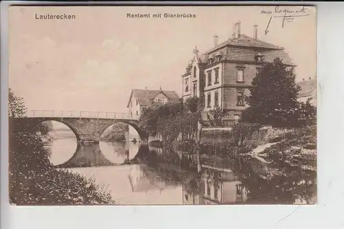 6758 LAUTERECKEN, Rentamt mit Glanbrücke, 1921
