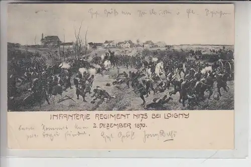 MILITÄR - REGIMENT - Infanterie Regiment No. 75 bei Loigny 2.Dezember 1870, kl. Eckknick AF