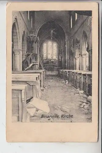 F 51800 BINARVILLE, Kirche, Zerstörungen 1.Weltkrieg 1915, deutsche Feldpost