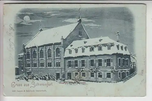 8720 SCHWEINFURT, Saalbau im Schnee1902