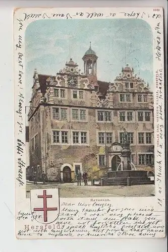 6430 BAD HERSFELD, Rathhaus & Stadtwappen, 1908