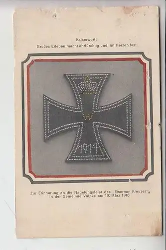 0-3238 OBERE ALLER - VÖLPKE, Erinnerung an die Nagelungsfeier 19.März 1916, Randmängel