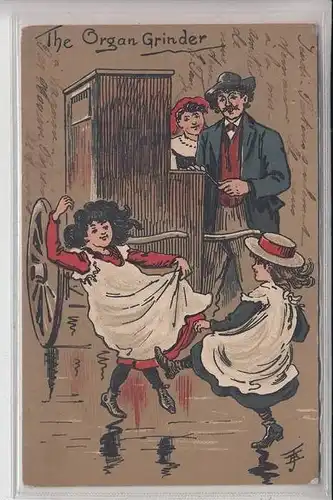 MUSIK - Dreh - Orgel - Orgue de l'Eglise - Organ - Organo -  THE ORGAN GRINDER Artist/Künstler-AK 1905