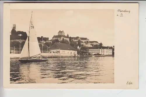 7758 MEERSBURG, Ortsansicht v. Bodensee mit Segler 1935