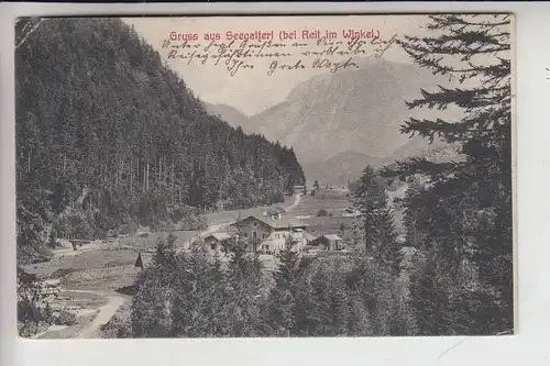 8216 REIT IM WINKL, Gruss aus Seegatterl, 1907, Briefmarke fehlt, kl. Eckknick