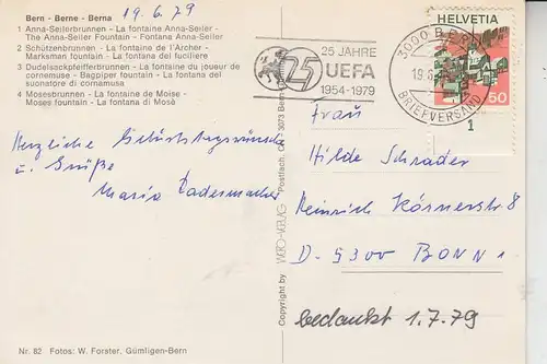 SPORT - FUSSBALL - Sonderstempel 25 Jahre UEFA, Bern 1979