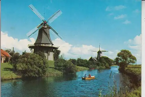MÜHLE - Molen - mill, Windmühle Greetsiel, Zwillingsmühlen am Kanal
