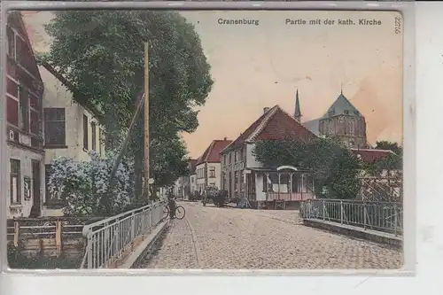 4193 KRANENBURG, Partie an der kath. Kirche 1907
