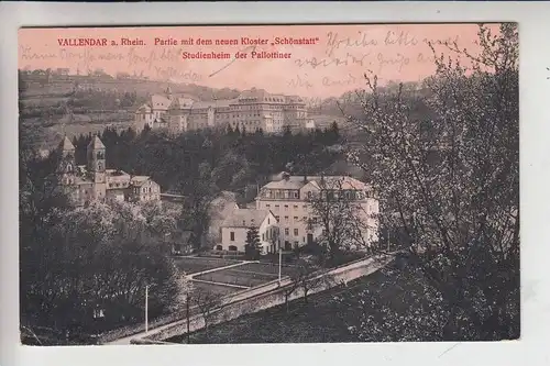 5414 VALLENDAR, Partie mit dem neuen Kloster Schönstatt, Studienheim der Pallotiner, 1914
