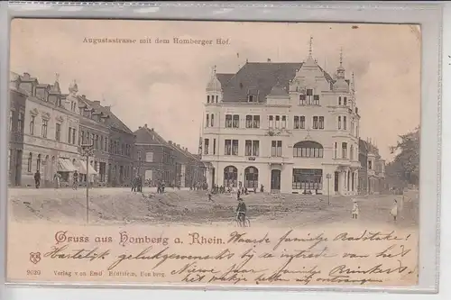 4100 DUISBURG - HOMBERG, Augustastrasse mit dem Hornbertger Hof 1902, Briefmarke fehlt